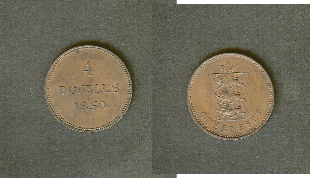 Guernsey 4 doubles 1830 AU/Unc